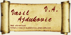 Vasil Ajduković vizit kartica